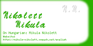 nikolett mikula business card